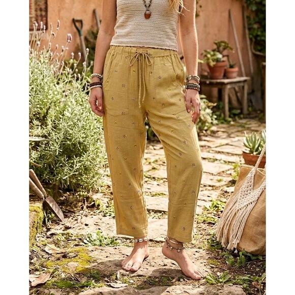 Easel Los Angeles Pants - Easel Los Angeles Embroidered Drawstring Pants